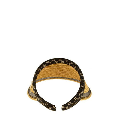 G Charm Metallic Straw Visor in Gold