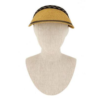 G Charm Metallic Straw Visor in Gold