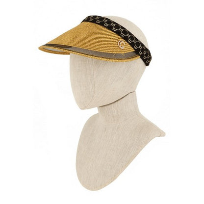 G Charm Metallic Straw Visor in Gold