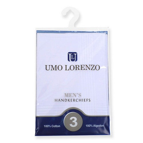 Umo Lorenzo 100% Cotton Hankerchiefs 3-pack