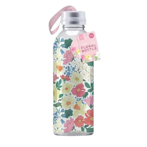 FAT11619OB Mothers Day Glass Floral Water Bottle