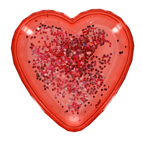 Confetti-Filled Heart Dish in Red