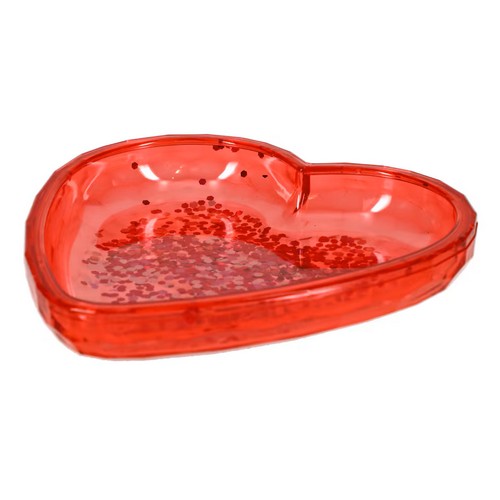 Confetti-Filled Heart Dish in Red