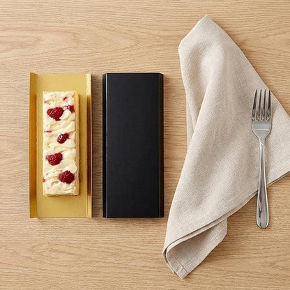 Mini Foldable Cake Board 5"x 2.8" in Black/Gold