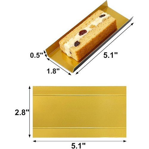Mini Foldable Cake Board 5"x 2.8" in Black/Gold