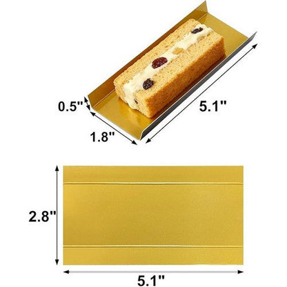 Mini Foldable Cake Board 5"x 2.8" in Black/Gold