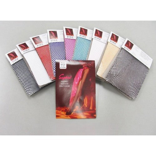 Sophia Fishnet Pantyhose Red