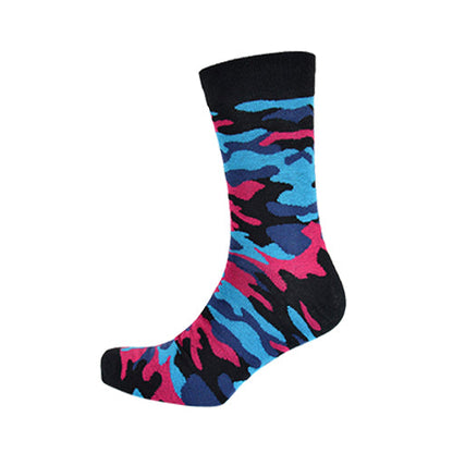 26678 Tom Franks Novelty Dress Socks in Pink Camo Print 1 pc