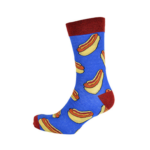 26678 Tom Franks Novelty Dress Socks in Hot Dog Print 1 pc