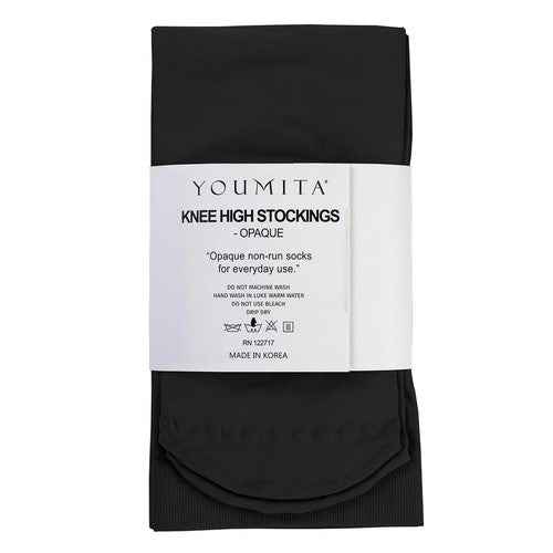 Youmita Opaque Knee High Stockings in Black