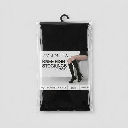 Youmita Opaque Knee High Stockings in Black