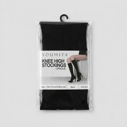 Youmita Opaque Knee High Stockings in Black
