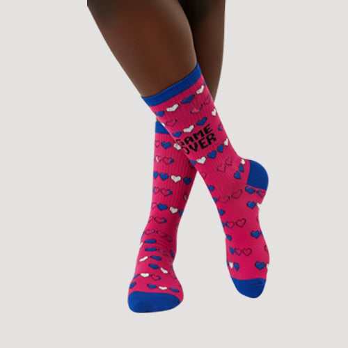 S31070 S. Christina Fun Socks in Game Over Hot Pink