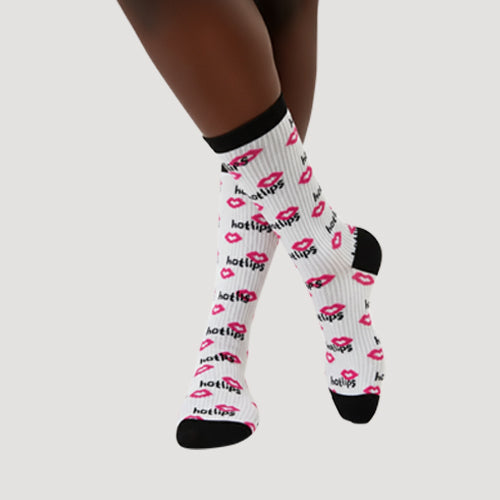 S31070 S. Christina Fun Socks in Hot Lips White & Black