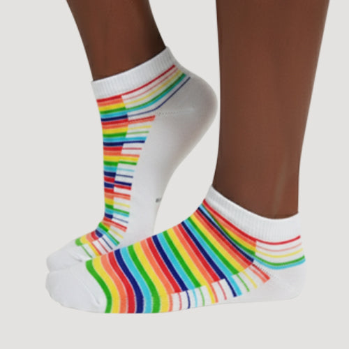 Hype Fire Ankle Cut Fun Socks in Music White
