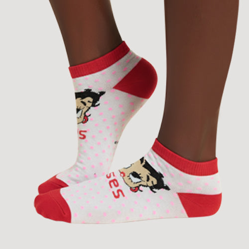 U Wear Ankle Cut Fun Socks in Betty Boop White