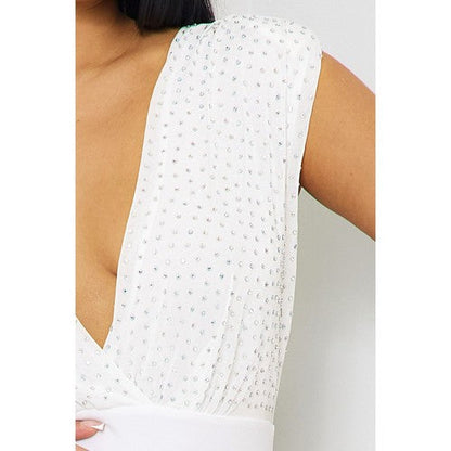 Rhinestone Jumpsuit in White
