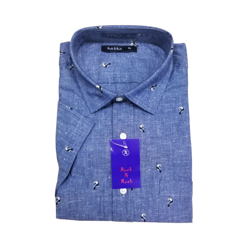 Rock & Rock Shirt Short Sleeve Toucan Print Blue