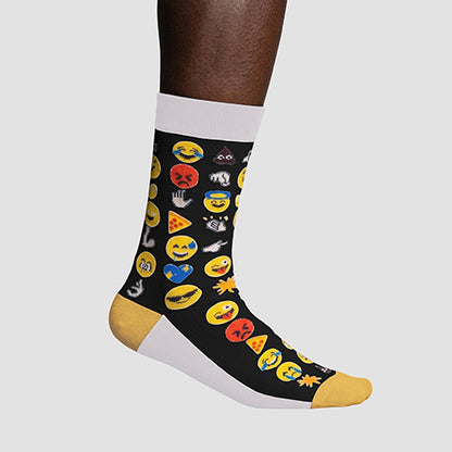 Hype Five Fun Socks in Emoji Black (1 Pair)