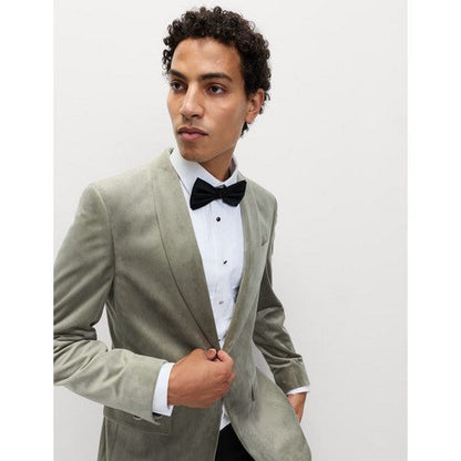 Marks & Spencer Tailored Fit Velvet Blazer in Green