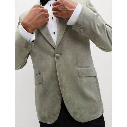 Marks & Spencer Tailored Fit Velvet Blazer in Green