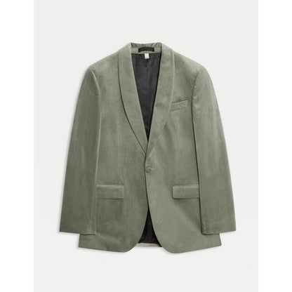 Marks & Spencer Tailored Fit Velvet Blazer in Green