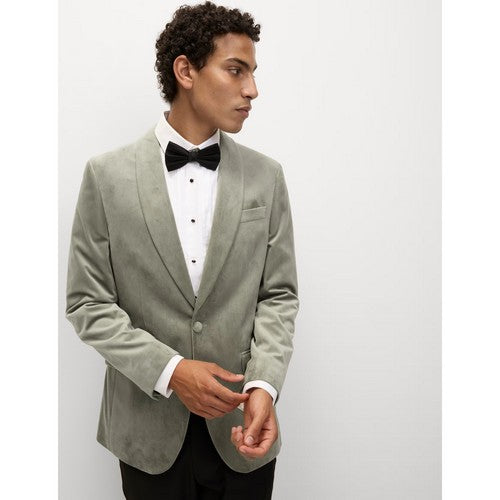 T15/3034T Marks & Spencer Tailored Fit Velvet Blazer in Green