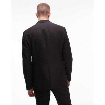 Topman Skinny Fit 2-Button Jacket in Black