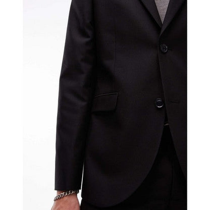 Topman Skinny Fit 2-Button Jacket in Black