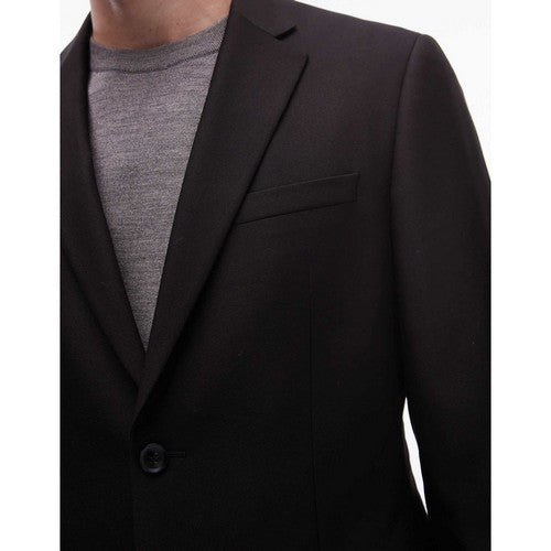 Topman Skinny Fit 2-Button Jacket in Black
