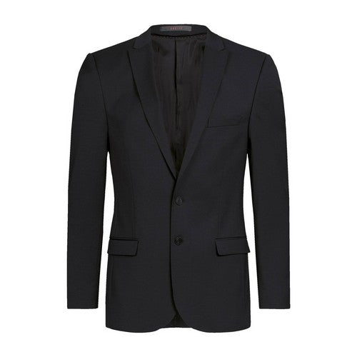 1108 Greiff Slim Fit Virgin WooI 2-Button Jacket in Black