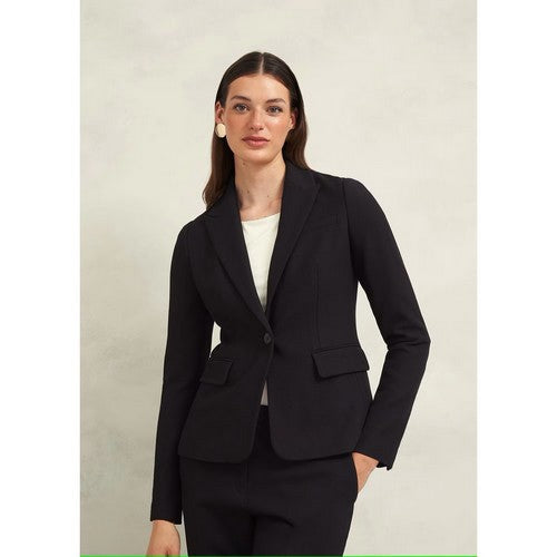 French Connection 1-Button Lightweight Virgin Wool Blazer in Black
