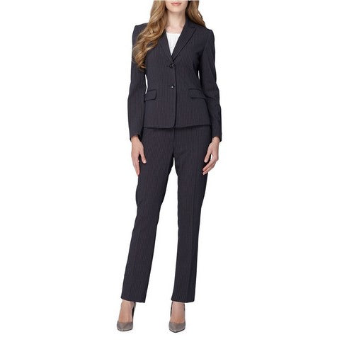French Connection 2-Button Lightweight Virgin Wool Blazer in Dark Grey Pinstripe