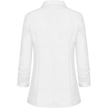 Mint Limit Open Front Gold Button Soft Jacket in White