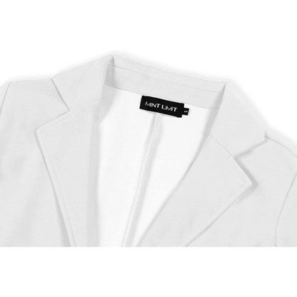 Mint Limit Open Front Gold Button Soft Jacket in White