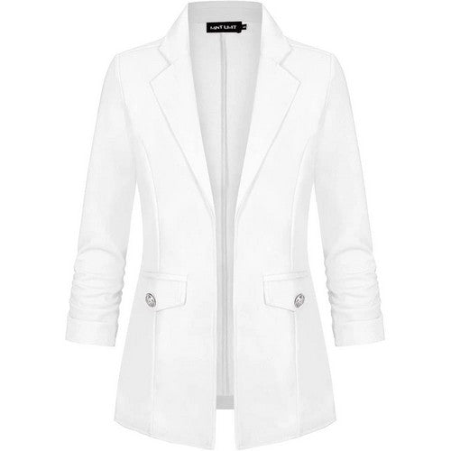 127142476598 Mint Limit Open Front Jacket in White