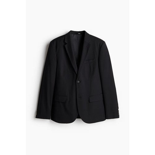 GU Slim Fit Soft 2-Button Jacket in Black