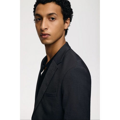 GU Slim Fit Soft 2-Button Jacket in Charcoal Grey