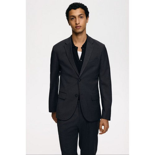GU Slim Fit Soft 2-Button Jacket in Charcoal Grey