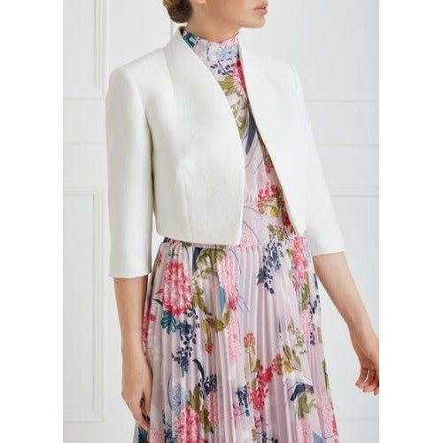 Fenn Wright Manson Caterine Textured Cropped Ocassion Jacket in Ivory