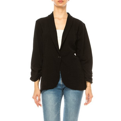 NWMMCA006 1-Button Soft Jacket in Black