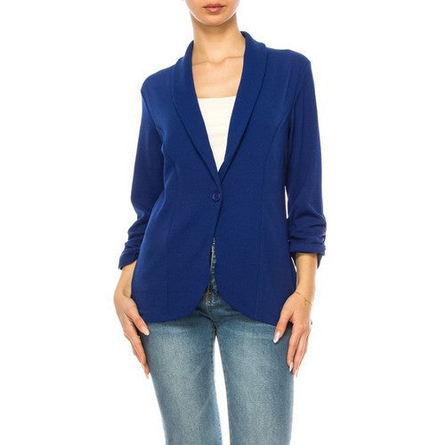 NWMMCA006 1-Button Soft Jacket in Navy
