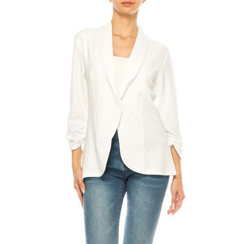 NWMMCA006 1-Button Soft Jacket in White