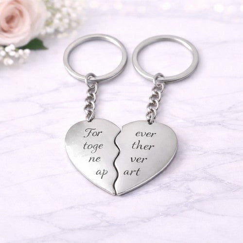 Twin Heart Couples Key Rings