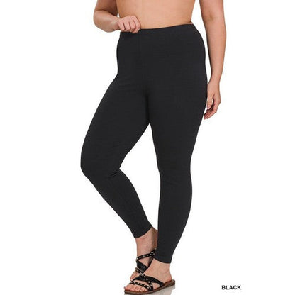 Premium Cotton Full Length Leggings in Black