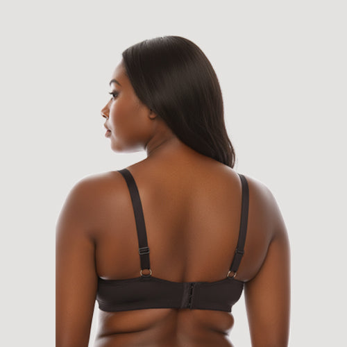 Extra Coverage Pleat Underwire Bra in Black
