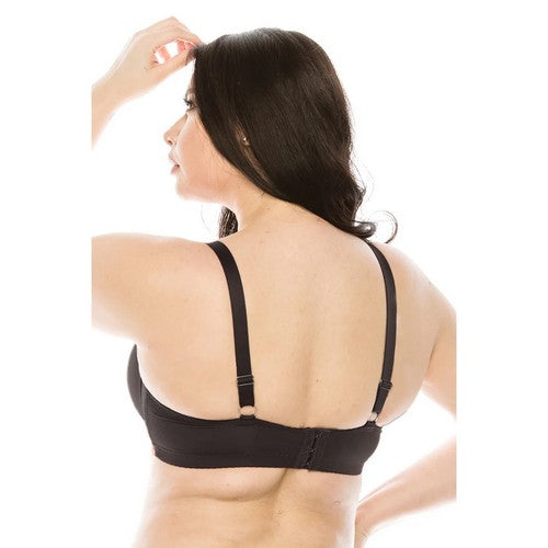 Extra Coverage Pleat Underwire Bra in Black