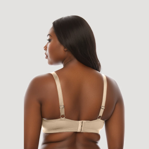Extra Coverage Pleat Underwire Bra in Nude