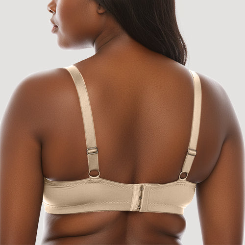 Extra Coverage Pleat Underwire Bra in Nude