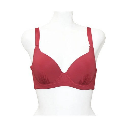 Extra Coverage Pleat Underwire Bra in Red Dahlia